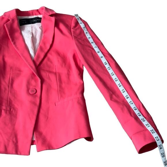 Zara Bright Pink One Button Blazer XSMALL - Picture 13 of 16
